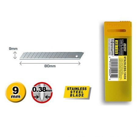 日本 OLFA AB-10S 不鏽鋼小型美工刀片 10片裝 產品外觀