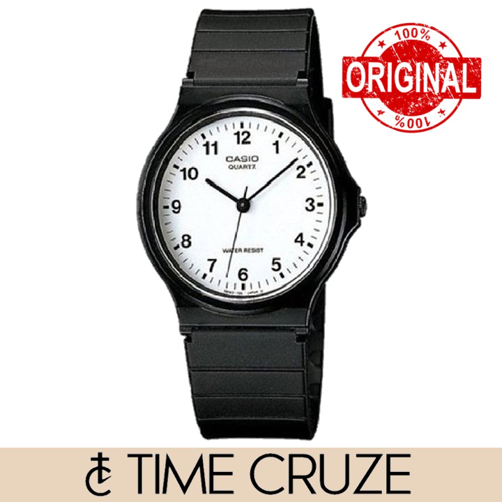 [Time Cruze] Casio MQ-24 Classic Simple Black Resin Quartz Analog Men Women Watch MQ-24-7BLDF MQ-24-7B MQ24-7B MQ24