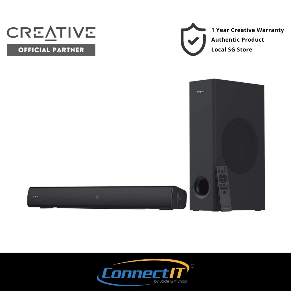 Creative Stage V2 2.1 High Performance Bluetooth Soundbar with Subwoofer for TV, Computers and More (HDMI Not Included)