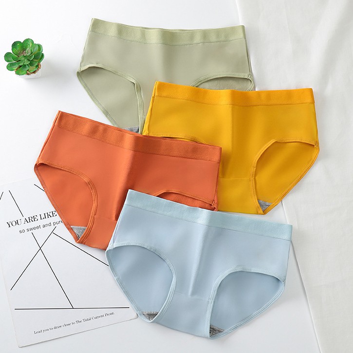 5 Pcs Set Low-Waist Antibacterial Cotton Panties (Ladies. Girls