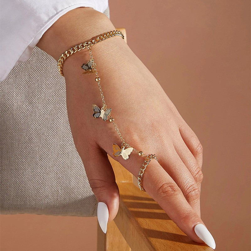 Bracciale a farfalla coreano Semplice braccialetto a farfalla con strass_voghion.com