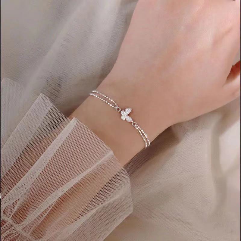 Bracciale a farfalla coreano Semplice braccialetto a farfalla con strass_voghion.com