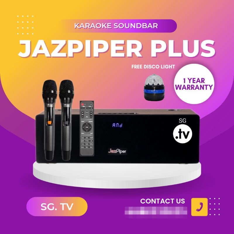 [ONE DAY DELIVERY] JAZPIPER 2 / PLUS WIRELESS BLUETOOTH KARAOKE SPEAKER WITH IN-BUILT KTV PLAYER [LOCAL SELLER]