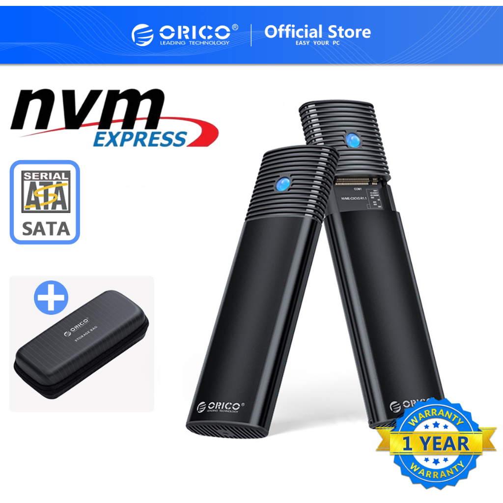 ORICO M2 SSD Enclosure USB3.0 Type-C 10Gbps PCIe SSD Case Compatible with NGFF NVME SSD For Computer    Laptop Phone Macbook(PWM2)