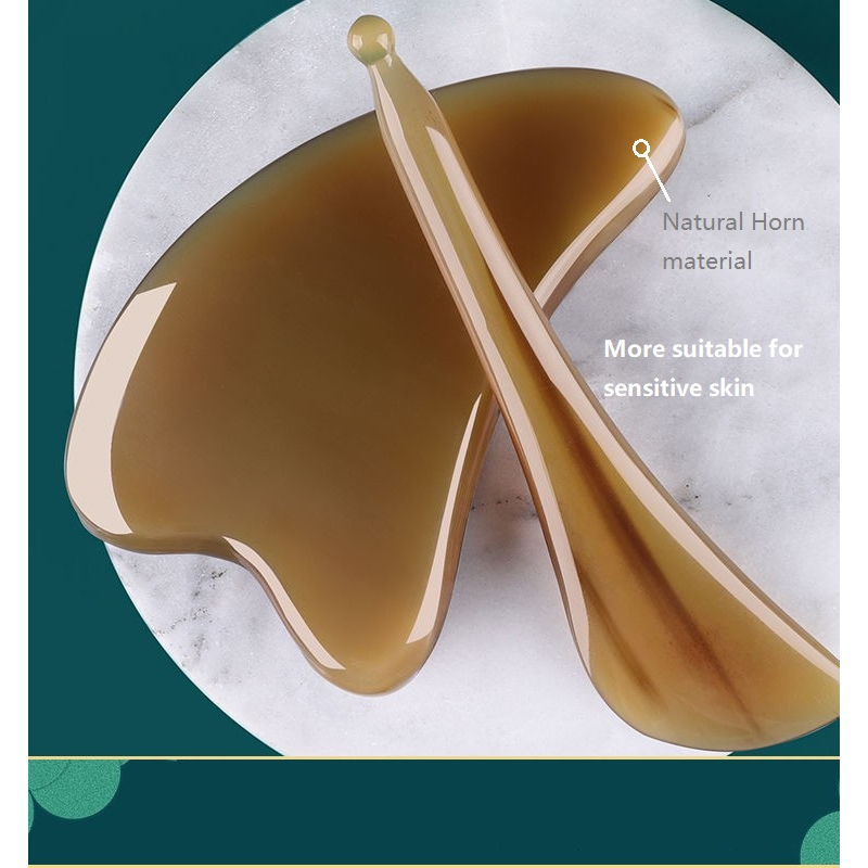 Gua Sha Natural Horn Material Facial Body Massager Face Lifting Beauty Massage刮痧板