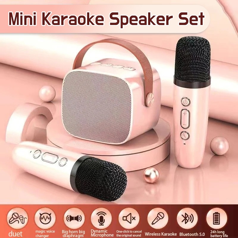 Mini Wireless Mic Bluetooth Small Speaker Outdoor Portable Karaoke