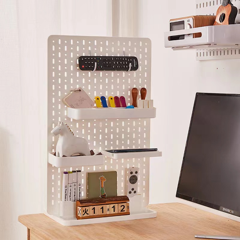 Pegboard Desk Storage Organizer Wall Display Shelf Hanging Rack Room Decoration