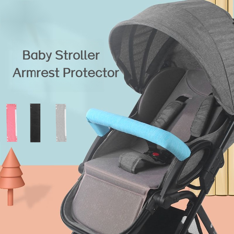 YUKEY 60CM*16CM Stroller Armrest Cover Velcro Stroller Enclosure Protective Cover Pushchair Handle Cover