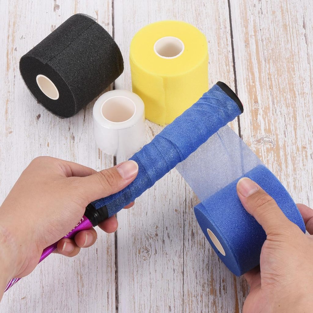 Sponge Badminton Racket Handle Buffer Bottom Film Adjustable Shock Absorbing for Sports PE Tennis Racket Grip Tape Backing Film Handle Anti Skid Cushion Accessories