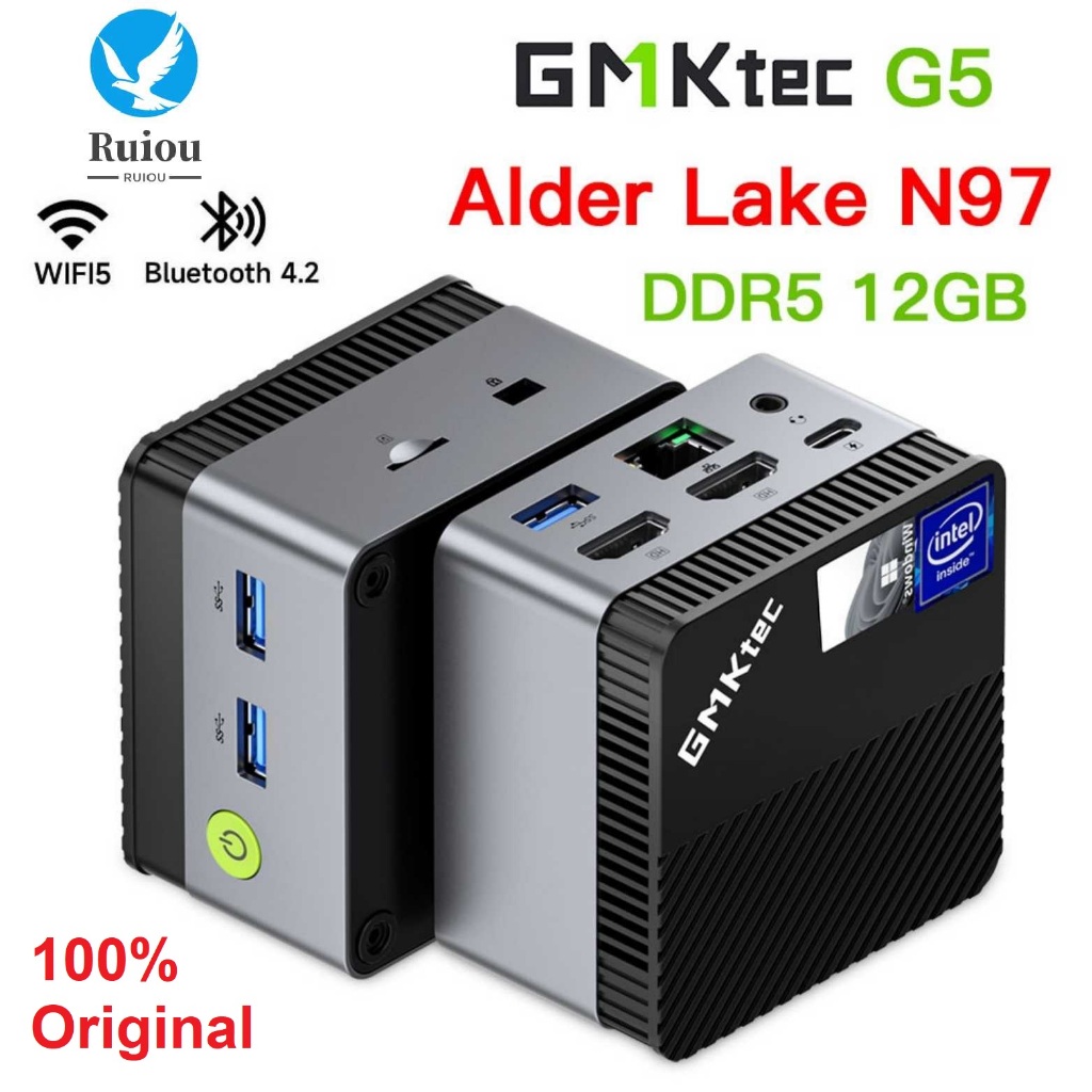 GMKtec G5 Intel Alder Lake N97 Mini PC Windows 11 Pro Desktop DDR5 4800MHz M.2 2242 SATA WiFi5 BT4.2 Protable MINI PC Computer