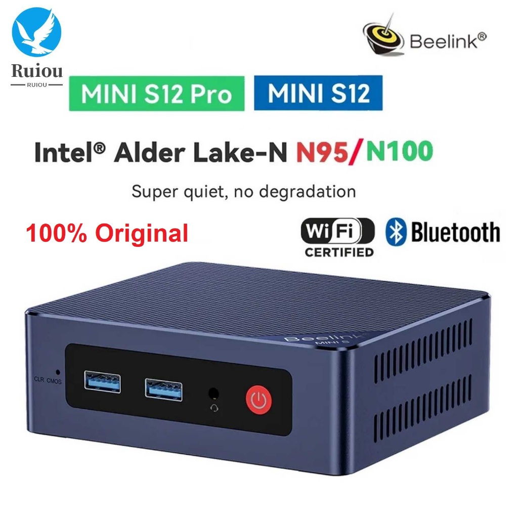 Beelink MINI S12 Pro Mini PC 12th Intel Alder Lake N100/N95 MINI PC Windows 11 DDR4 16GB 500GB SSD Wifi6 BT5.2 1000M Desktop MINI PC Gamer Computer
