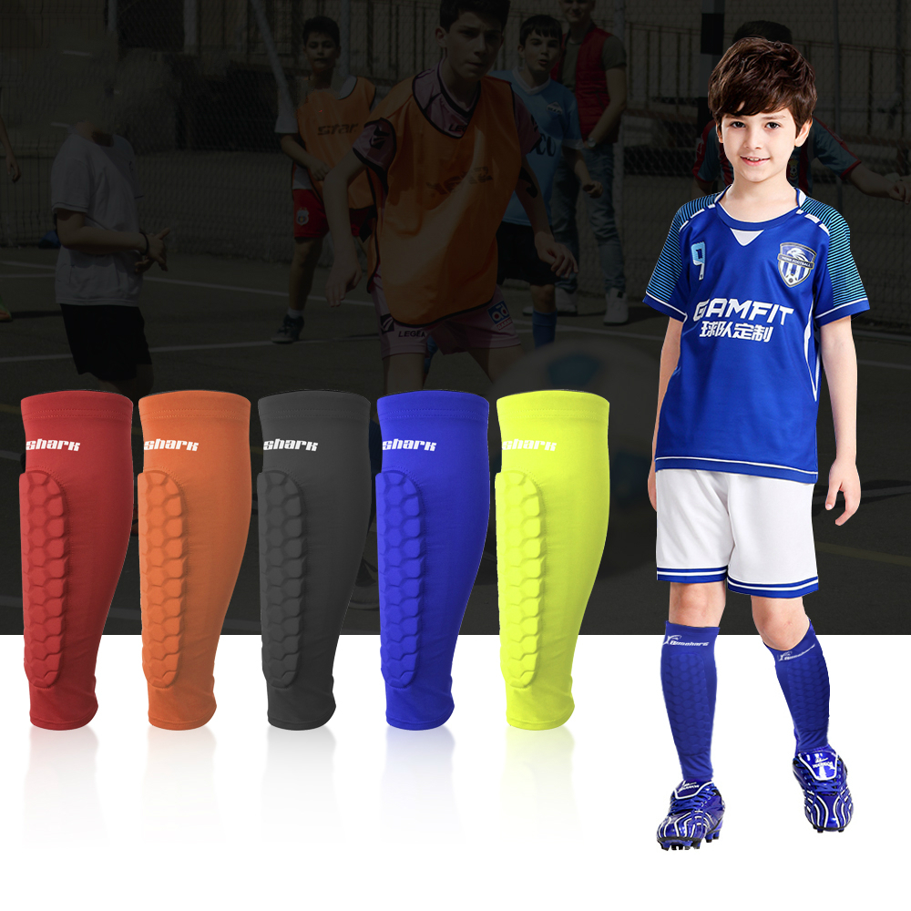 1 Pair Kids Soccer Shin Guard Children Crashproof Football Calf Protector Leg Sleeves Teens Training Leg Protection Custom Logo HT008-S