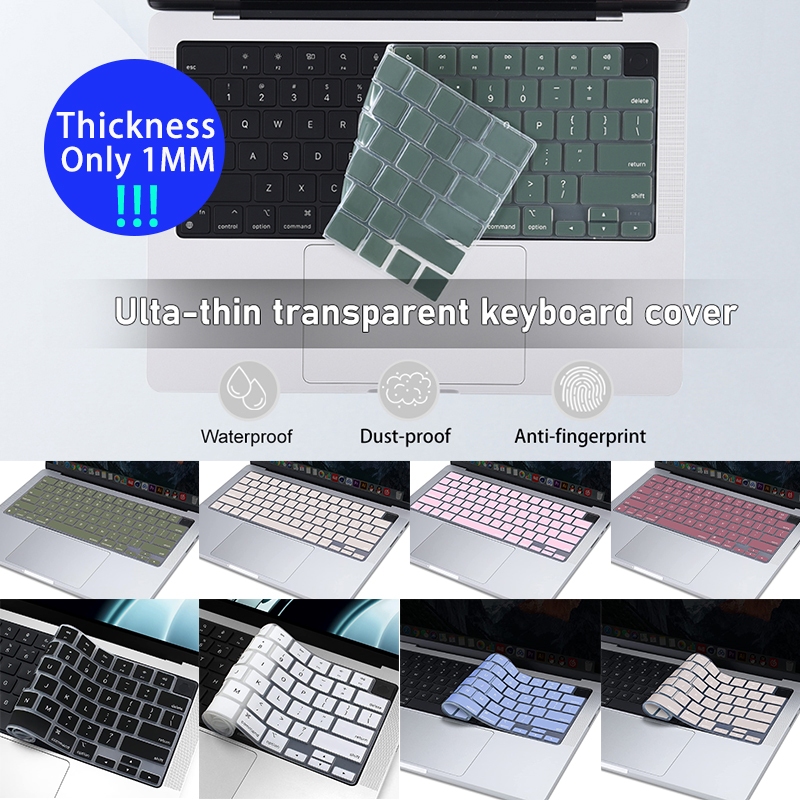 Silicone keyboard protector For Macbook Air M3 M2 A3113 A3114 A2681 A2941 waterproof Keyboard cover Air Pro 13 M1 2020 A2337 A2338 2021 Pro 14 16 M3 M2 A2442 A2918 A2991 A2992 A2485 keyboard protector
