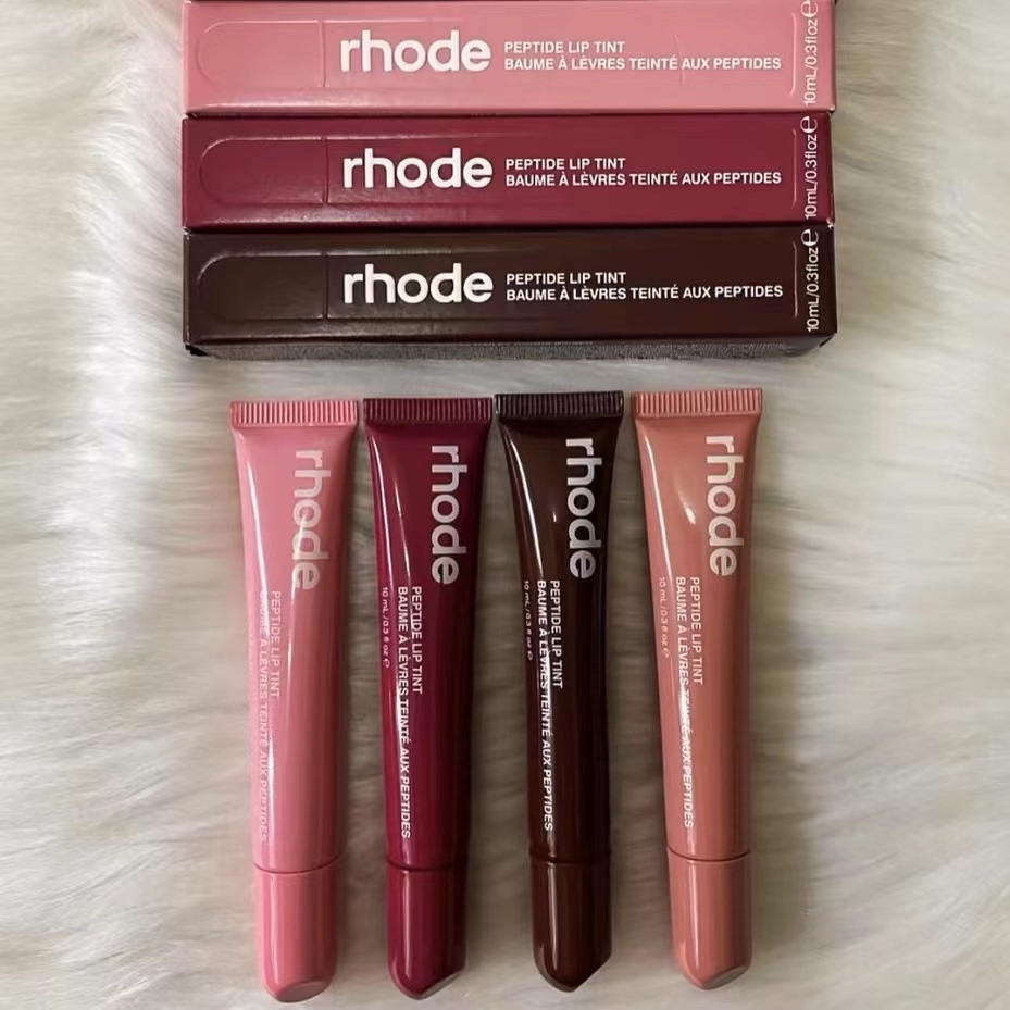 Rhode Hailey Peptide Lipstick Lip Moisturizing Tinted Lip Balm Raspberry Ribbon Toast Espresso Lip Gloss Lip Glaze Lipstick