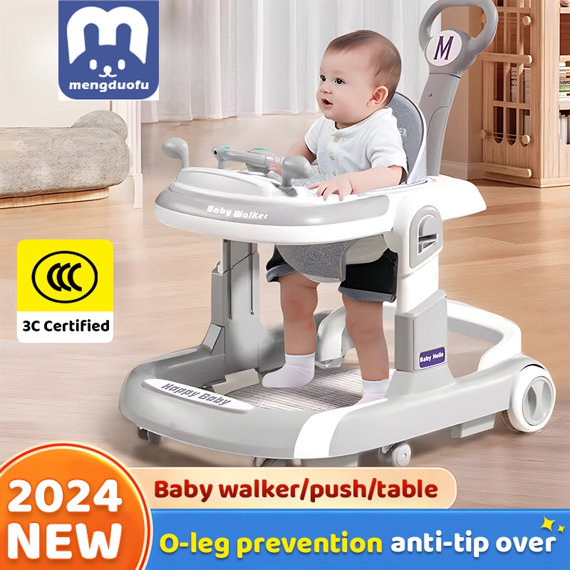 SG Baby Walker 4 in 1 Multi-functional Music Anti O Leg Foldable Adjustable Height Push Toddler Car Walk learning Car Walk learning