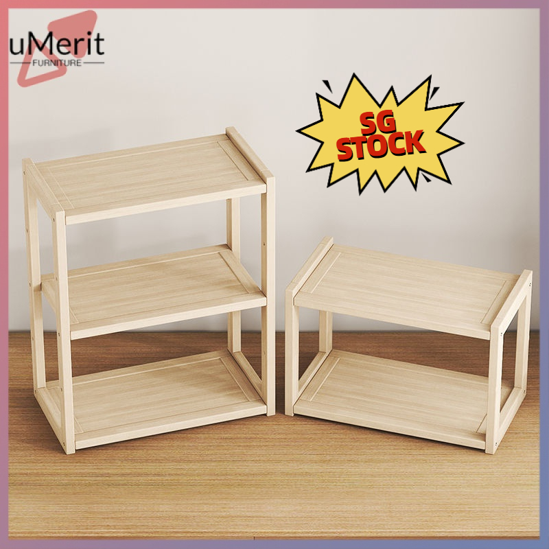 [SG STOCK?]Simple Rack Floor Multi-Layer Modern Bedroom Living Room and Kitchen Combination Shelf Student Desk Storage Shelf Bookshelf