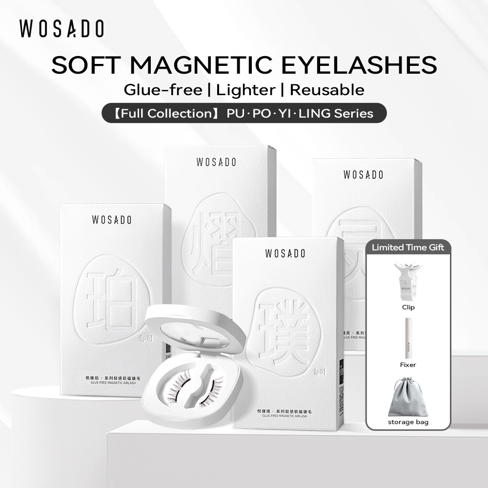 WOSADO Reusable Magnetic False eyelashes FULL COLLECTION Natural Set with Applicator Professional High Quality Premium Safe Dupont 3D False Eyelashes No Glue Line