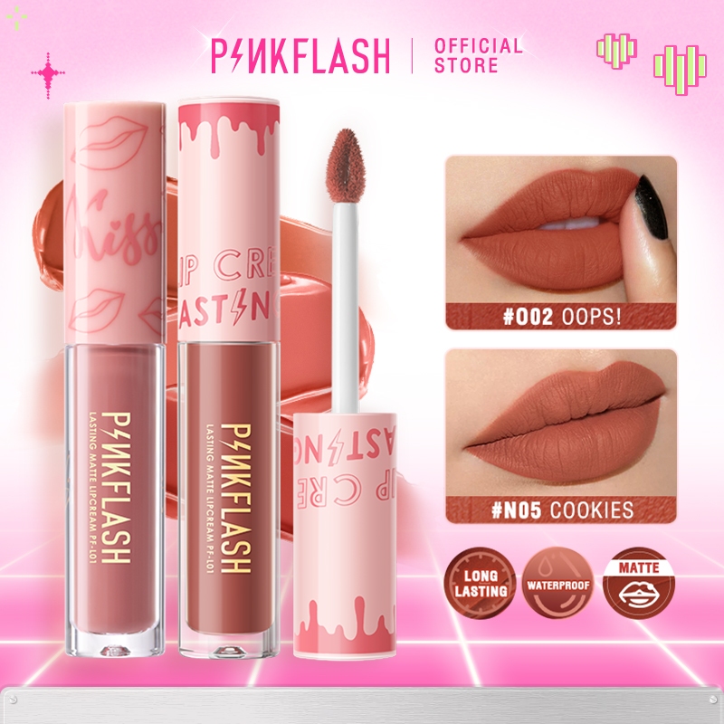 PINKFLASH Matte Lipstick Soft Long Lasting Moisturizing High Pigmentation 14 Colors