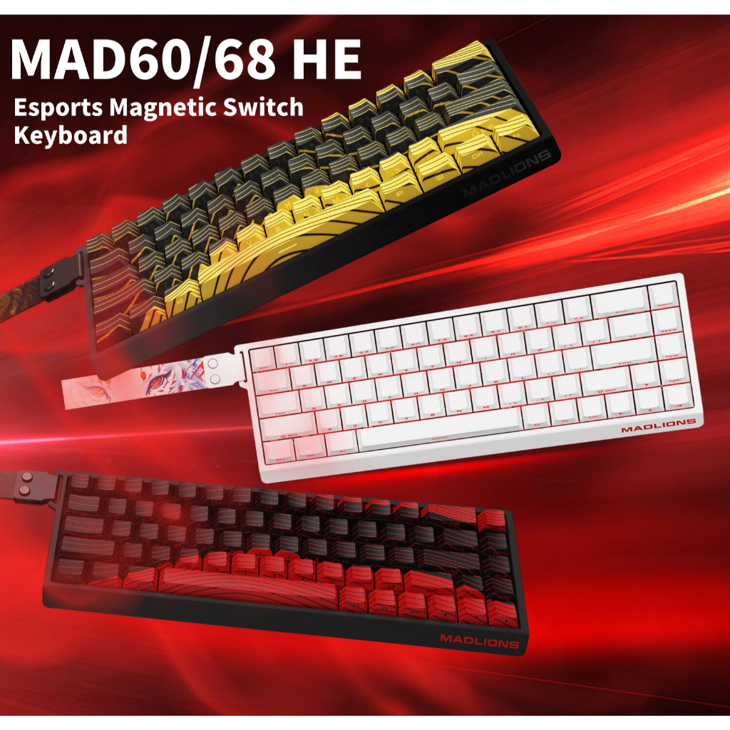 MAD 60HE Mechanical Keyboard, 60% Gaming Keyboard, RT/Rapid Trigger, Magnetic Switch,Contour keycaps