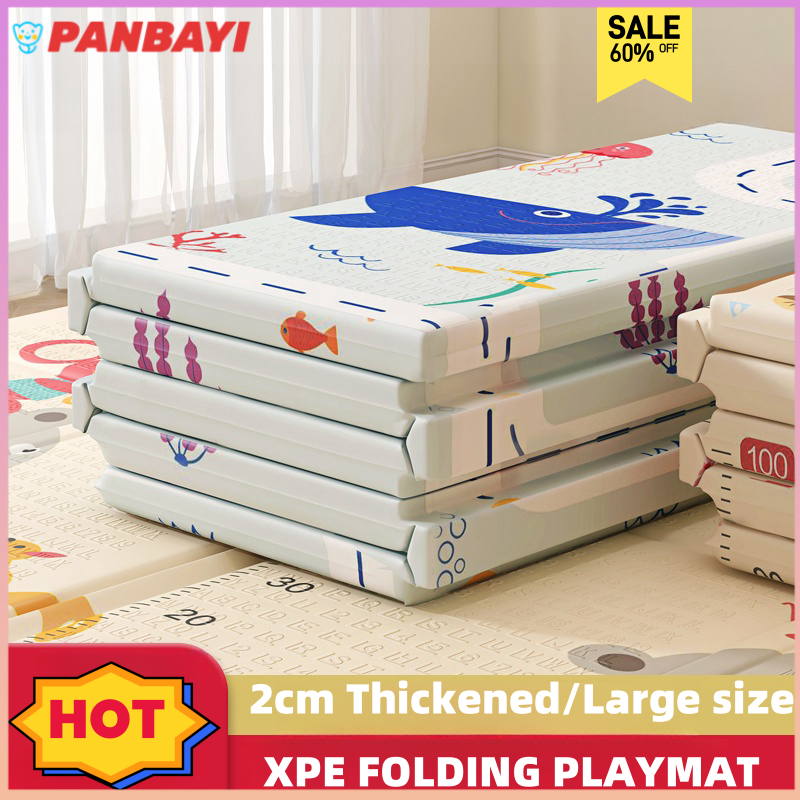 【SGS】2cm Thickness Baby Mat Playmat Baby Play Mat Foldable Waterproof Infant Carpet Home Floor Mat Baby Room Rug