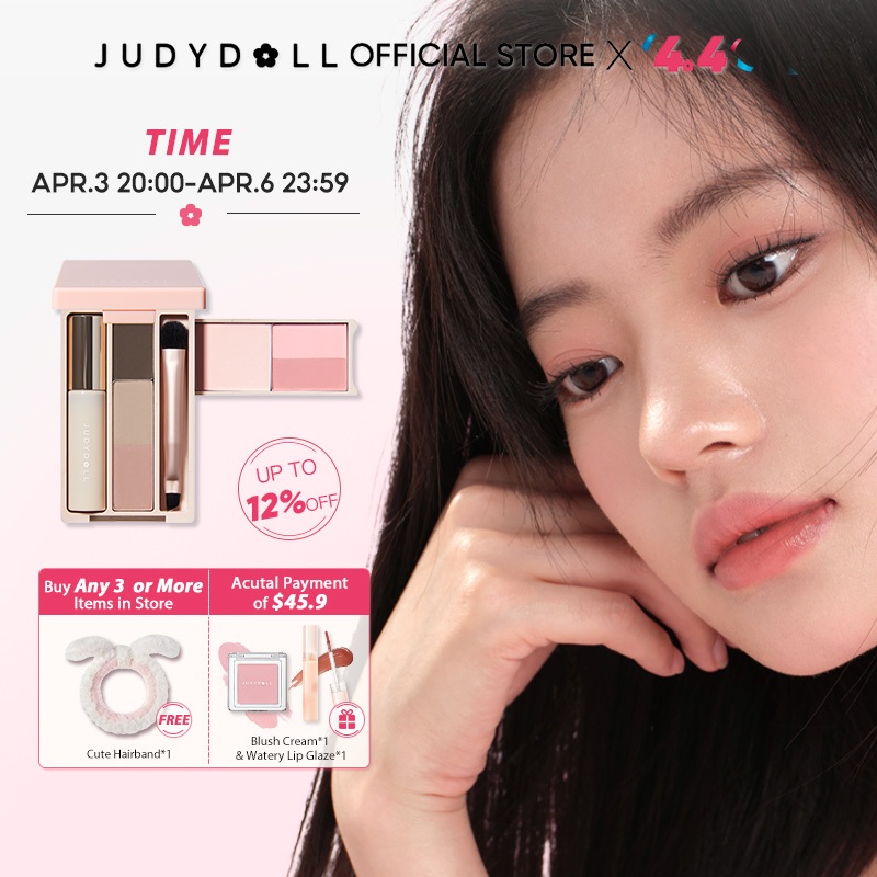 Judydoll 橘朵 Portable Multi-Function Box Highlighter Blush Mascara Eyeshadow Eyebrow Powder Brush