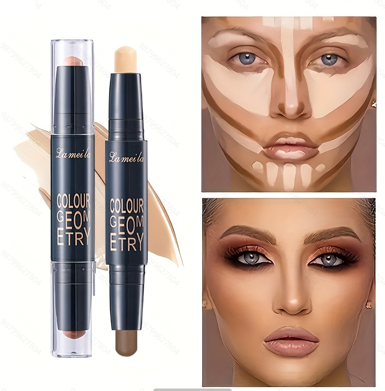 Double-headed Contouring Stick Dual-Use Nose Shadow Contouring Highlight Concealer Shadow Small V Face Three-