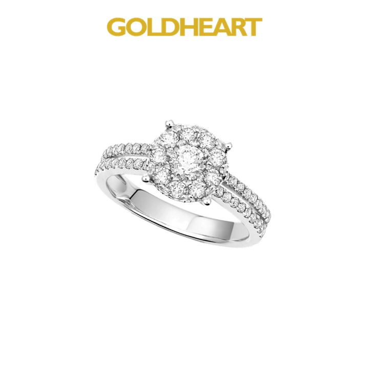 Goldheart Regalia 1.0ct Face Diamond 14K White Gold Ring