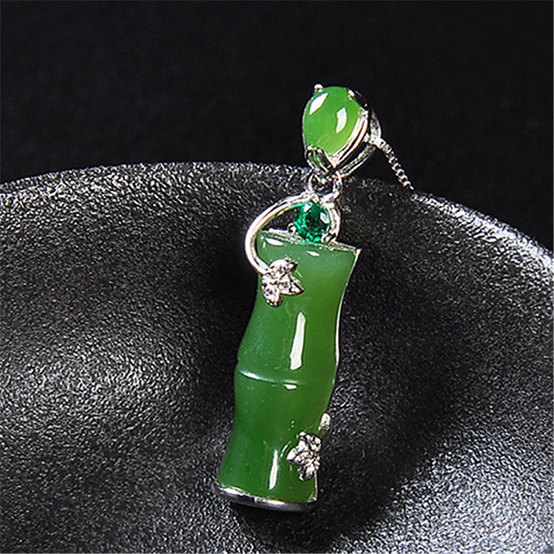 Natürliche grüne Jade Anhänger Halskette chinesische Jadeit Amulett Mode Schmuck Geschenke_voghion.com