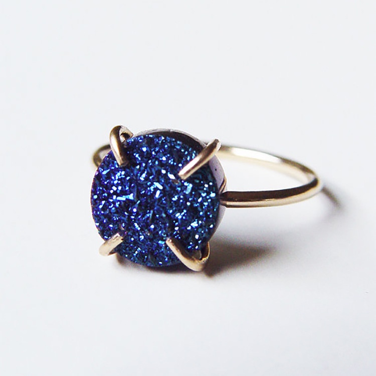 Blue Stone Ring For Women Simple Festive Wedding Rings Jewelry_voghion.com