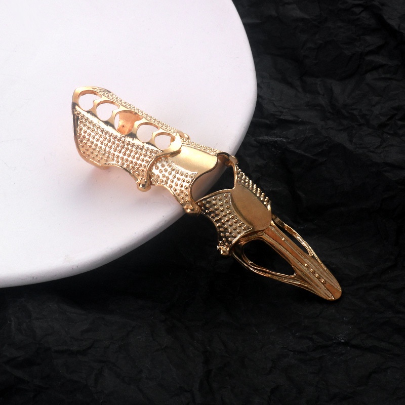 Punk Ring Rock Scroll Joint Armor Knuckle Metall Vollfinger Krallenringe Halloween Unisex Verstellbarer Ring_voghion.com