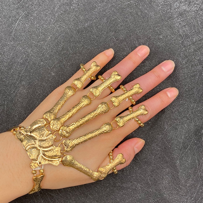 Bracciale a mano di scheletro per donna stile gotico punk_voghion.com