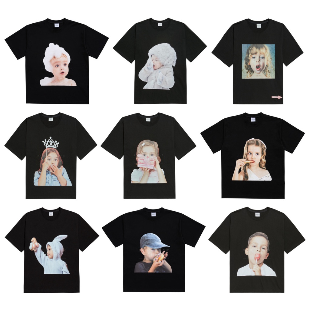 [acme de la vie] ★ With the HiddenTag OVERSIZED★  ADLV  BUBBLE SNOW JEWELRY TIARA GIFT LIP STICK RABBIT CAP BOY  CANDY 1PC BABY FACE SHORT SLEEVE T-SHIRT acmedelavie Casual Men Tshirt Women Tee Couple