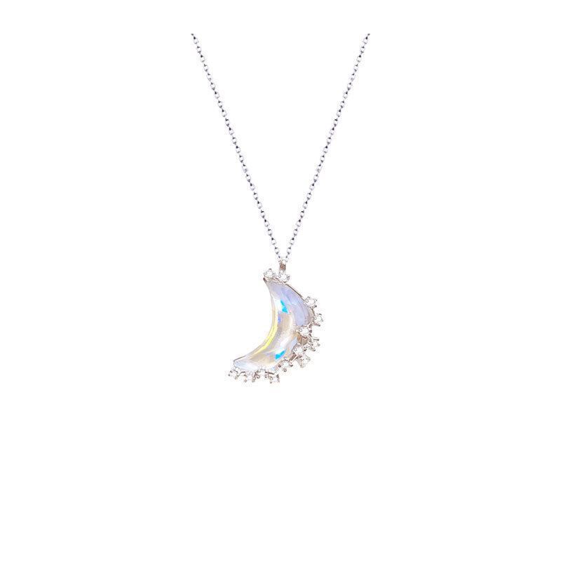 Colar com pingente de lua luminosa para mulher pedra_voghion.com