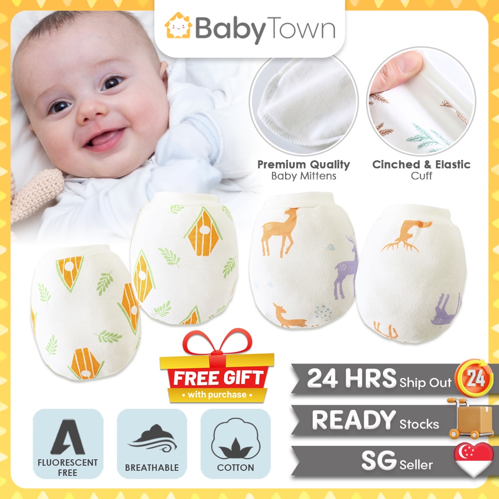 Baby Anti Scratching Gloves | Baby Mittens/Booties | Newborn Mittens Set | BabyTown