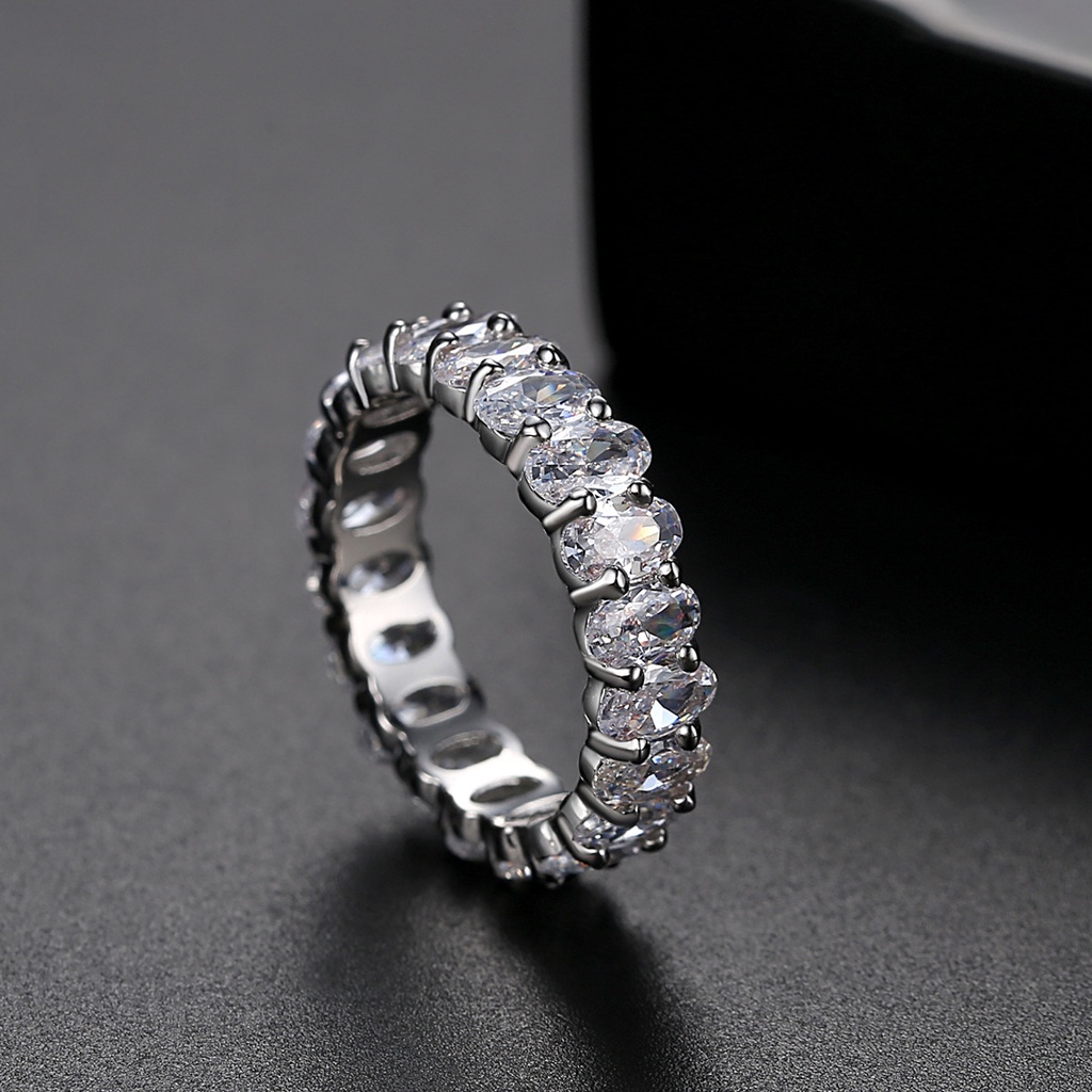 Anello da donna colorato in zircone intarsiato in rame, fedi nuziali con zirconi ovali da 5 mm_voghion.com