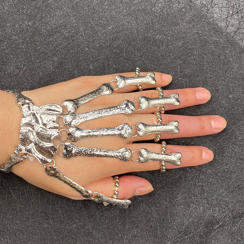Bracciale a mano di scheletro per donna stile gotico punk_voghion.com