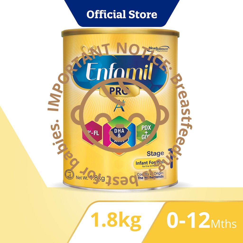 Enfamil Pro A+ Stage 1 Infant Formula Baby Milk Powder (0-12M) 1.8kg