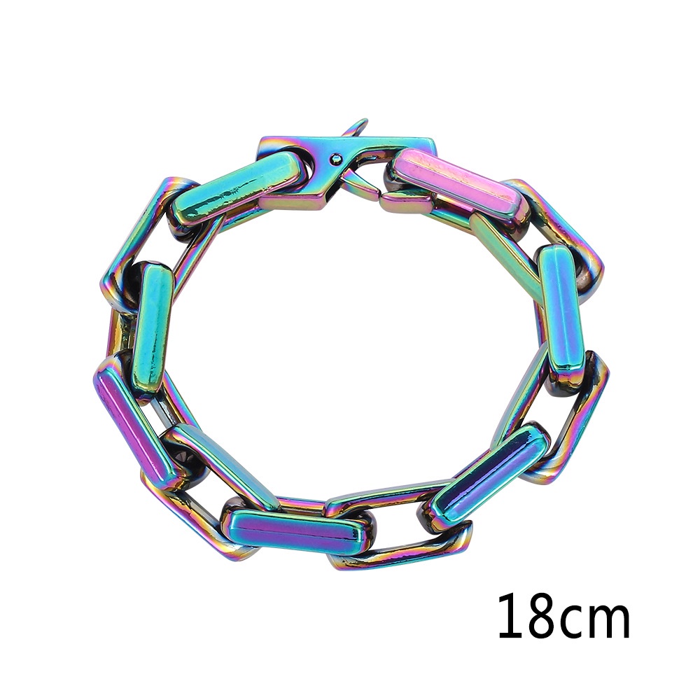 Bracciale a catena cubana quadrata hip hop patchwork colorato_voghion.com