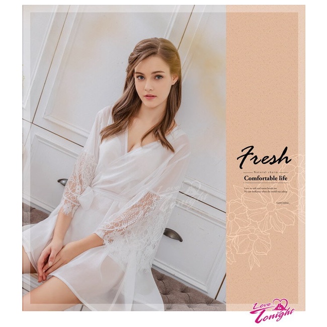 愛在今夜 外袍 T1740-白-F 性感睡衣 內睡衣 睡衣 情趣內衣 角色扮演 制服誘惑 性感外袍