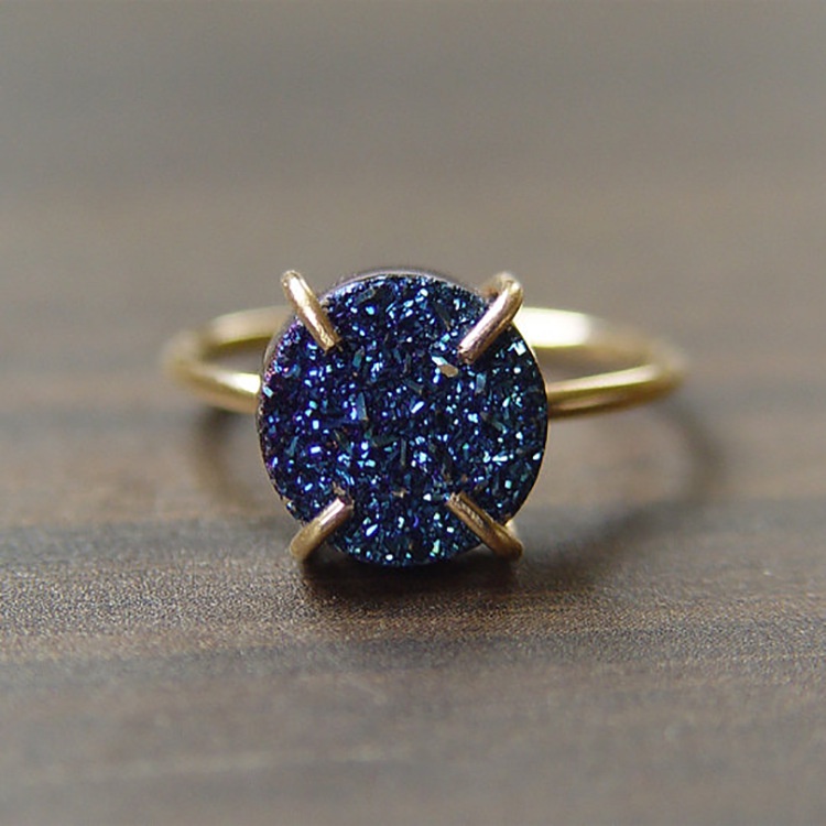 Blue Stone Ring For Women Simple Festive Wedding Rings Jewelry_voghion.com