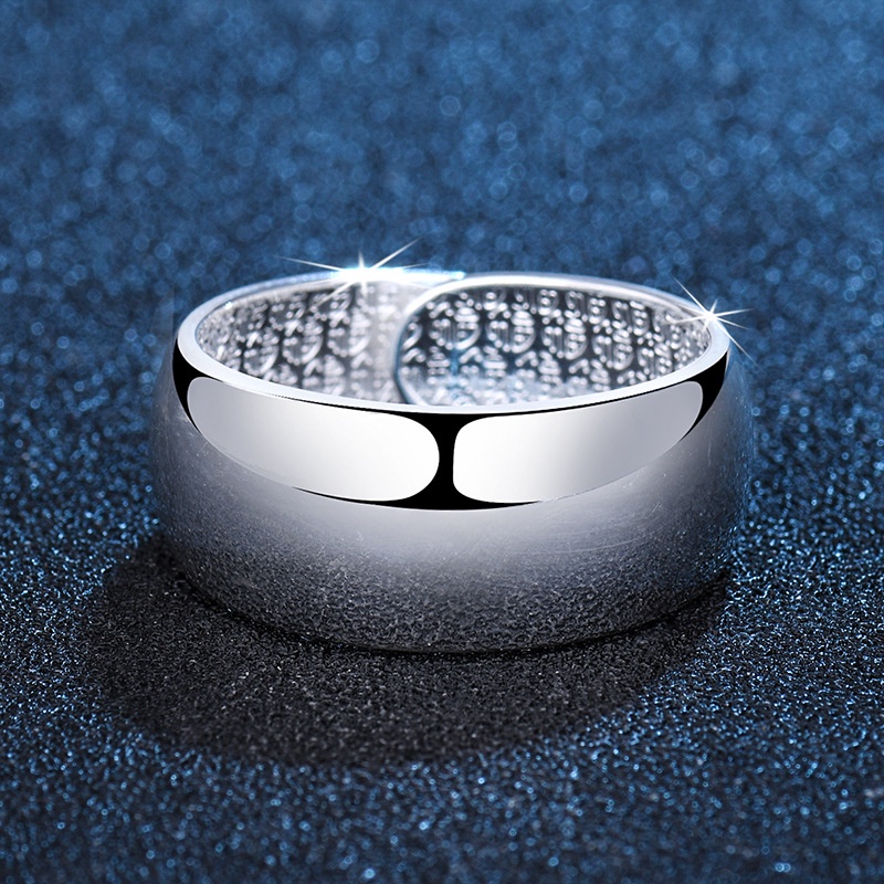 10mm Minimalism Glossy Open Ring Wide Simple Finger Ring S925 Women's Decoration_voghion.com