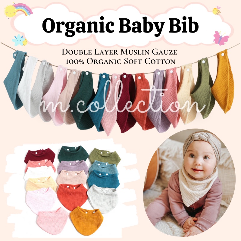 ?? [SG Seller] 100% Organic Muslin Cotton Baby Bib