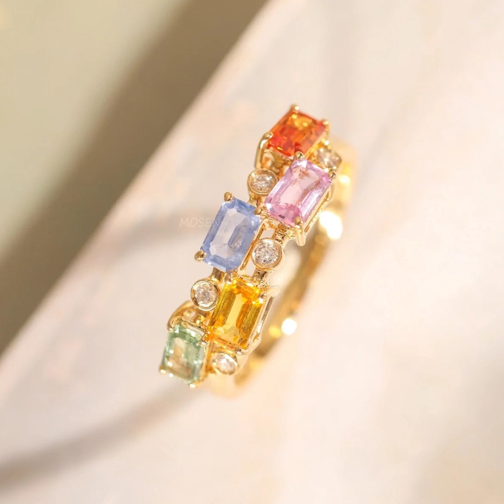 Candy Color Princess Square Open Ring Size Adjustable Female Colorful Fresh Fairy Ring_voghion.com