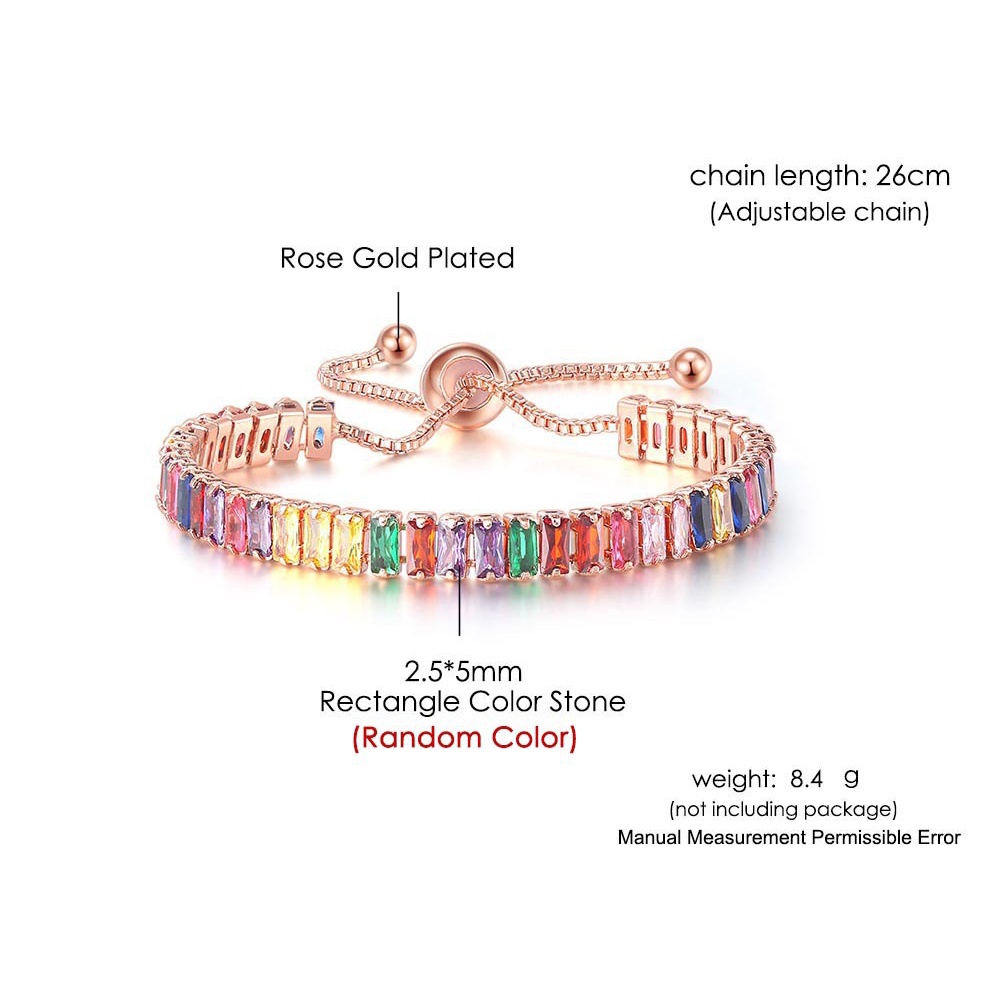 Adjustable Multicolor Tennis Bracelet For Women Wedding Jewelry_voghion.com