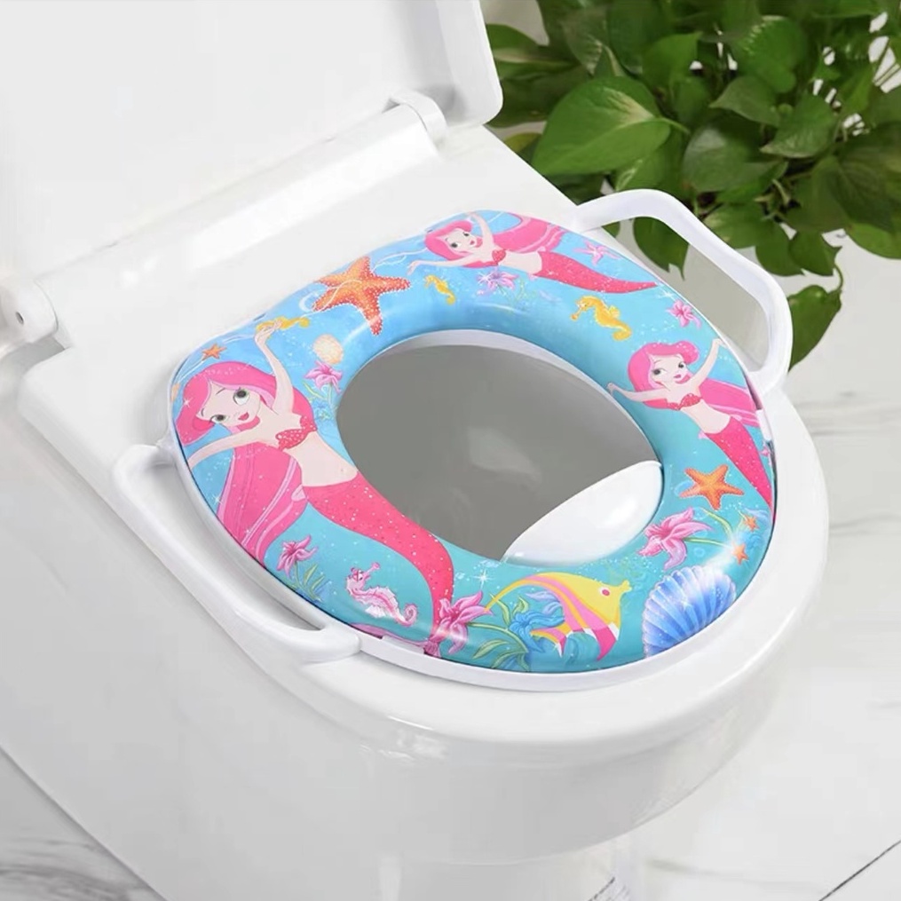 SG Stock Kids Padded Potty Training Toilet Seat with handle Children Training Seat