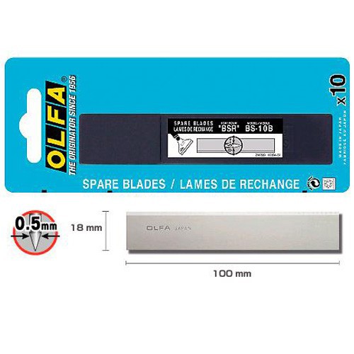 日本 OLFA BS-10B 100mm 專業刮刀替換刀片 10片裝 產品外觀