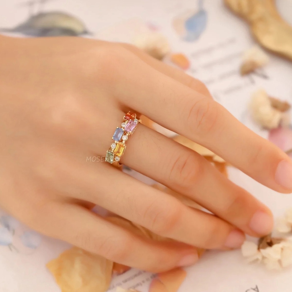 Candy Color Princess Square Open Ring Size Adjustable Female Colorful Fresh Fairy Ring_voghion.com