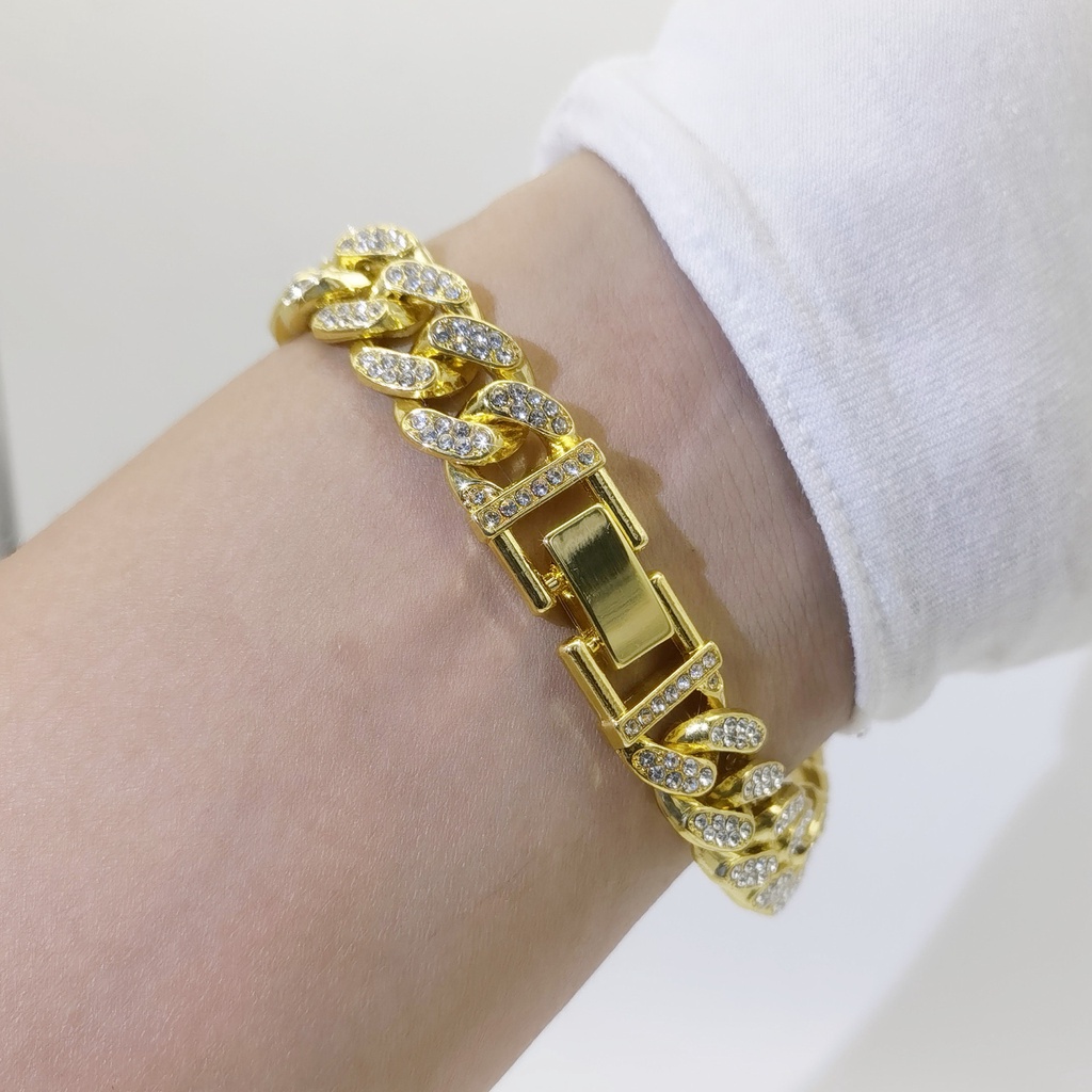 Cuban link kedjearmband för dam och herr i guld och silver_voghion.com