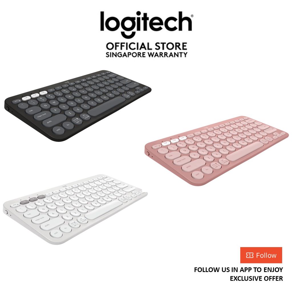 Logitech Pebble Keys 2 K380S, Multi-Device Bluetooth Keyboard, Multi Connectivity, Lightweight & Portable, Easy-Switch