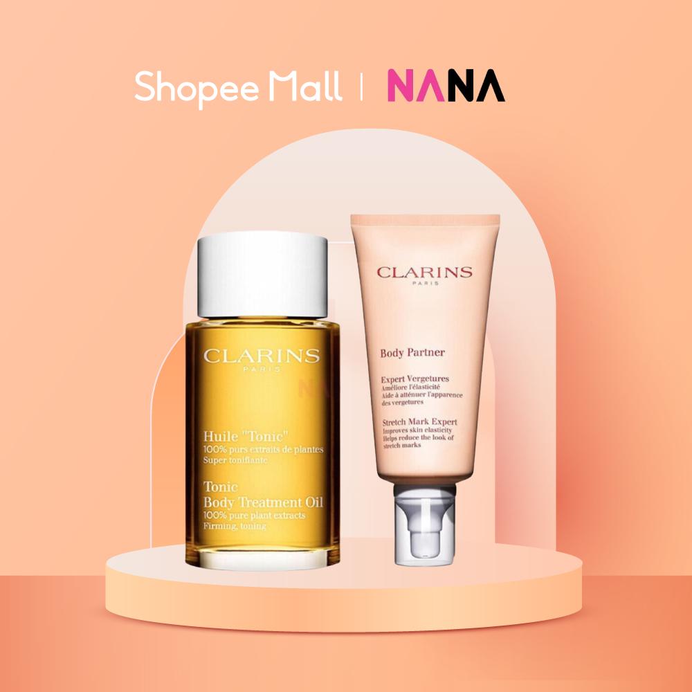 Shopee x Clarins Brand Box - Clarins Pregnancy Set：Huile "Tonic" Body Treatment Oil 100ml + Body Partner Stretch Mark Expert 175ml
